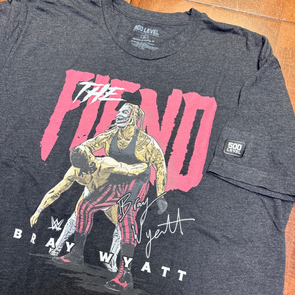 500 Level WWE The Fiend Bray Wyatt T-Shirt‎ Mens XL Charcoal Graphic Tee